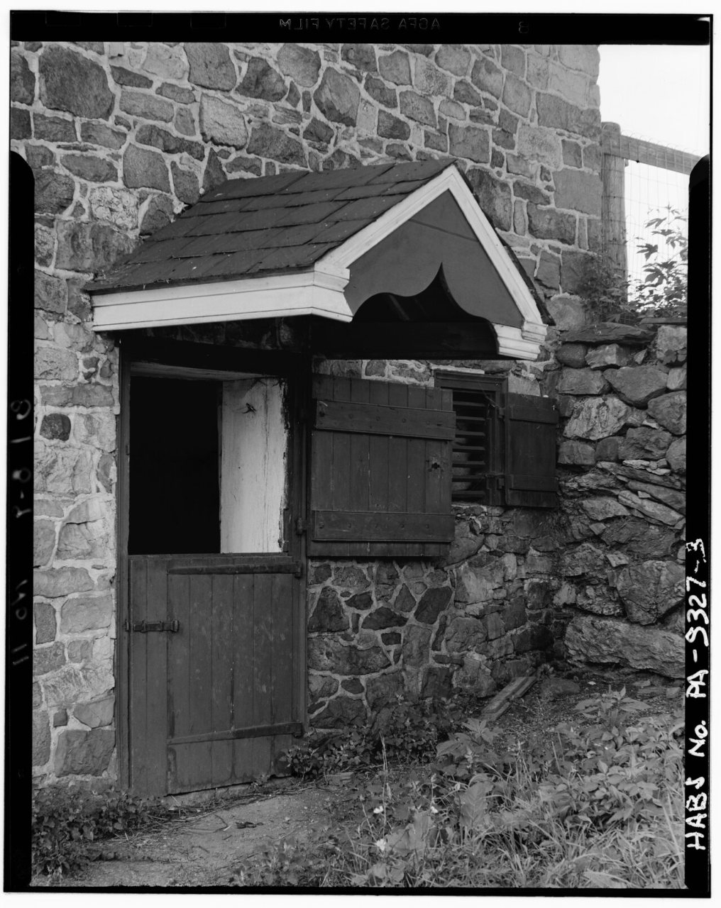 DETAIL STUDY OF DOOR HOOD WITH DECORATIVE FRONT FACE AND MOLDINGS - Decorated Barn, Lower Saucon Township, Hellertown, …