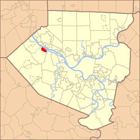 Map of Allegheny County PA Highlighting