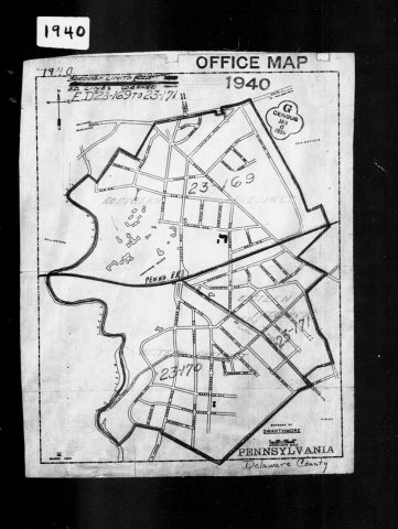 1940 Census Enumeration District Maps - Pennsylvania - Delaware County - Swarthmore - ED 23-169, ED 23-170, ED 23-171