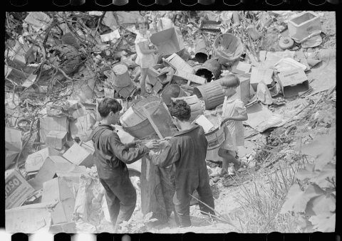Children at city dump
