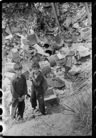 Children at city dump
