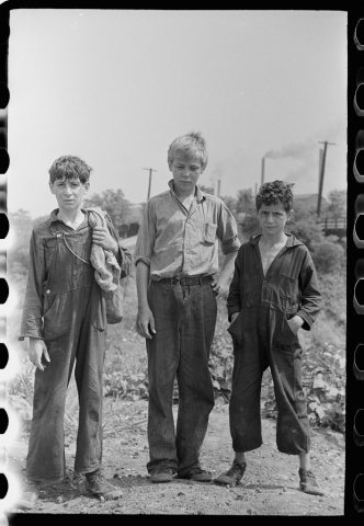 Children at city dump