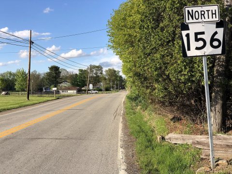 2022-05-14 18 29 53 View north along Pennsylvania State Route 156 at Pennsylvania State Route 981, entering Avonmore fr…