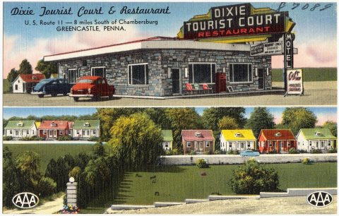 Dixie Tourist Court and Restaurant, U.S. Route 11 -- 8 miles south of Chambersburg, Greencastle, Penna (87089)