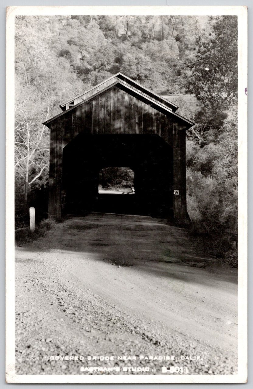 Eastman's Studio B-5011 - Covered Bridge Near Paradise, Calif