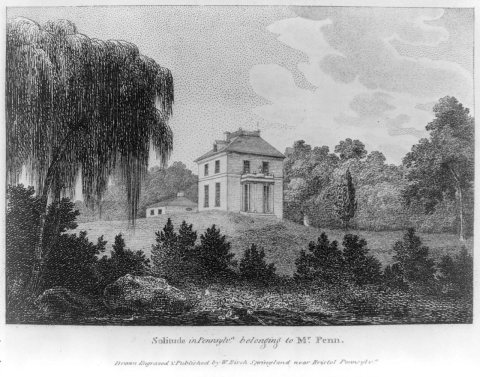 Solitude in Pennsylv'a, belonging to Mr. Penn - drawn, engraved & published by W. Birch, Springland near Bristol, Penns…