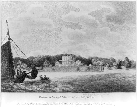 Devon in Pennsylv'a, the seat of Mr. Dallas - painted by T. Birch ; engraved & published by W. Birch, Springland near B…