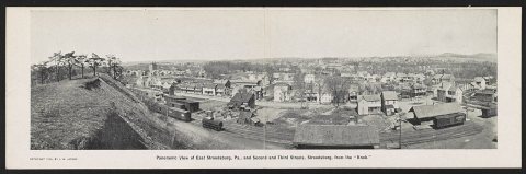 Panoramic view of East Stroudsburg, Pa., and Second and Third Streets, Stroudsburg, from the "Knob"