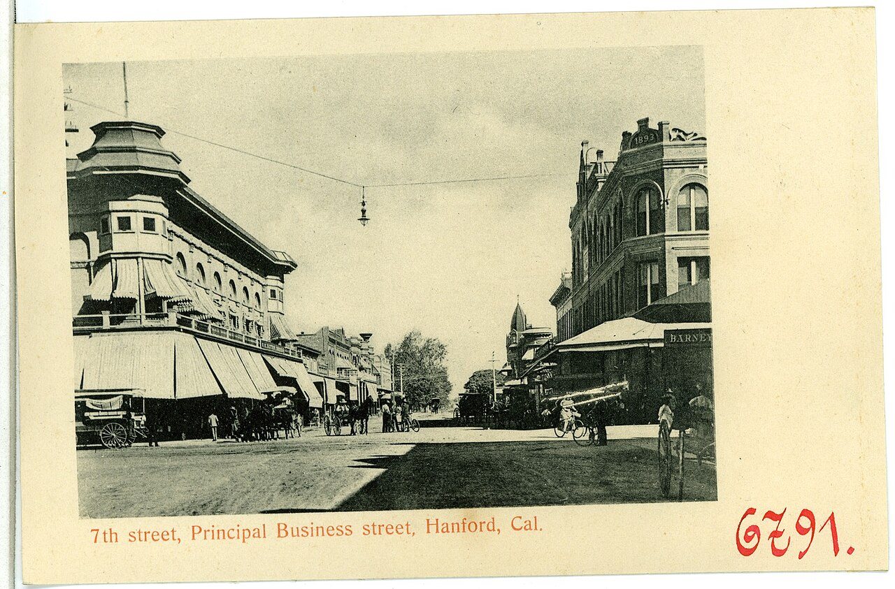 06791-Hanford-1905-7the street, Principal Business street-Brück & Sohn Kunstverlag