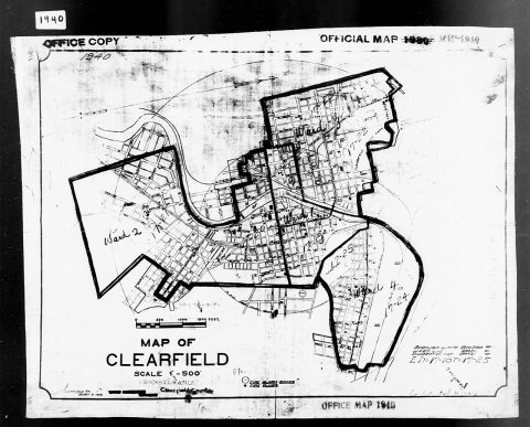 1940 Census Enumeration District Maps - Pennsylvania - Clearfield County - Clearfield - ED 17-18, ED 17-19, ED 17-20, E…