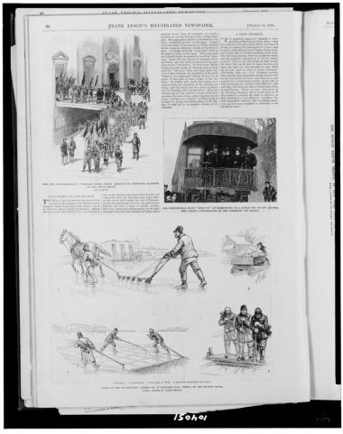 The New administration--visitors paying their respects to President Harrison at the White House. The presidential train…