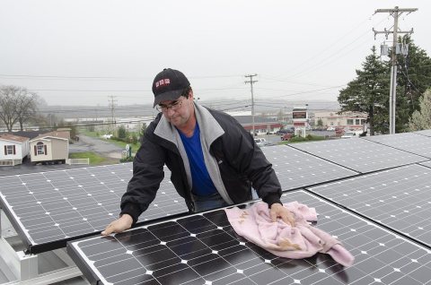 Cleaning solar panels
