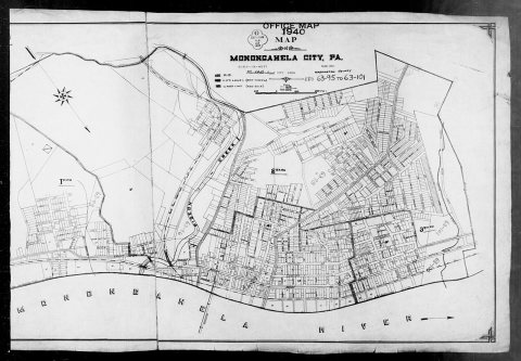 1940 Census Enumeration District Maps - Pennsylvania - Washington County - Monongahela - ED 63-95, ED 63-96, ED 63-97, …