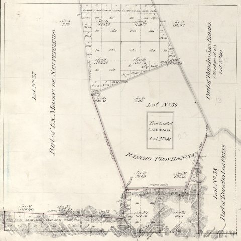 Ranchos Providencia y Cahuenga U.S. survey map California land grant 02