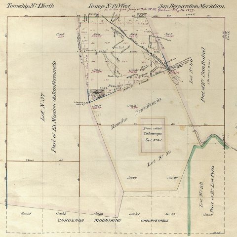 Ranchos Providencia y Cahuenga U.S. survey map California land grant 01
