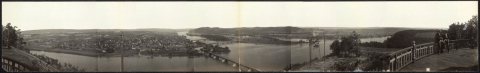 View from Blue Hill showing Northumberland & Sunbury, Pa. at the junction of the north and west branches of the Susqueh…