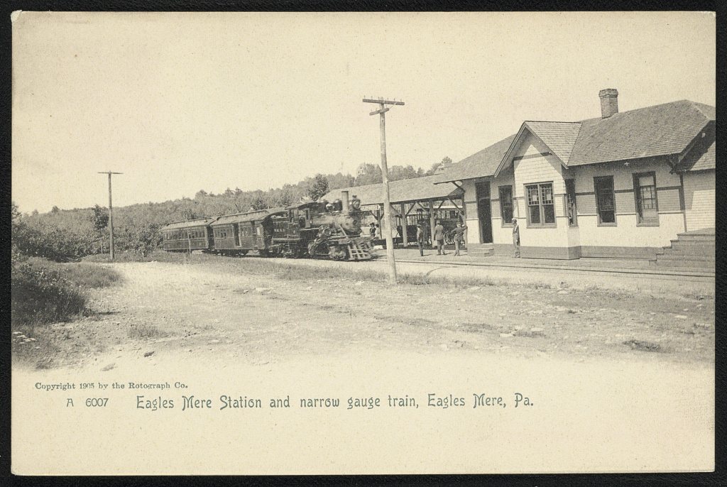 Eagles Mere Station and narrow gauge train
