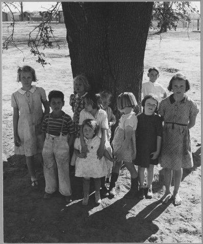 Near Yuba City, California. Children of migrant workers in Yuba City Agricultural Farm Workers Commu