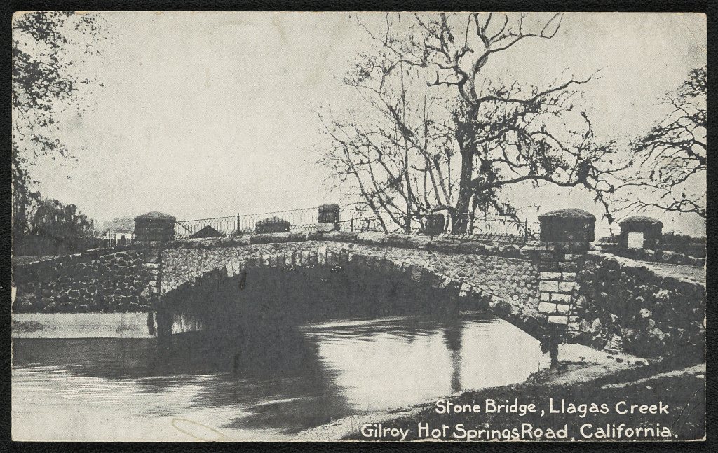 Stone bridge, Llagas Creek Gilroy Hot Springs Road, California