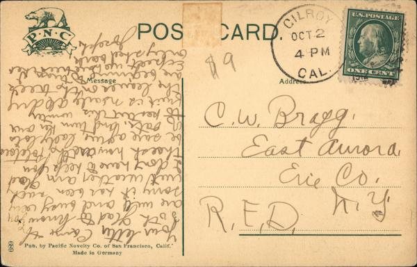 Live Oak Creamery postcard back