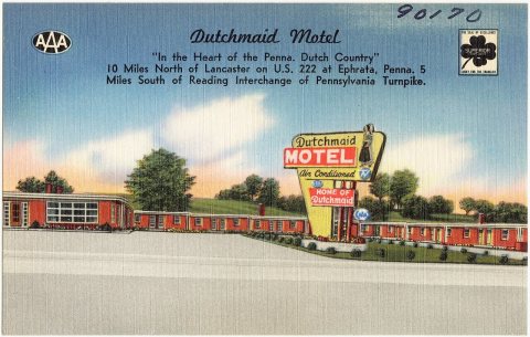 Dutchmaid Motel, In the heart of the Penna. Dutch country, 10 miles north of Lancaster on U.S. 222 at Ephrata, Penna. 5…