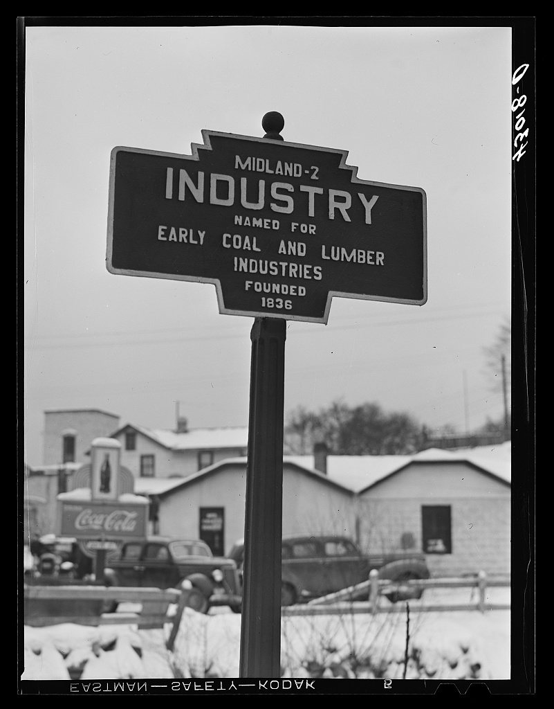 Signpost at Industry, Pennsylvania