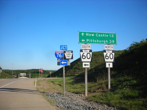 PA 60 toll signage prior to 2009