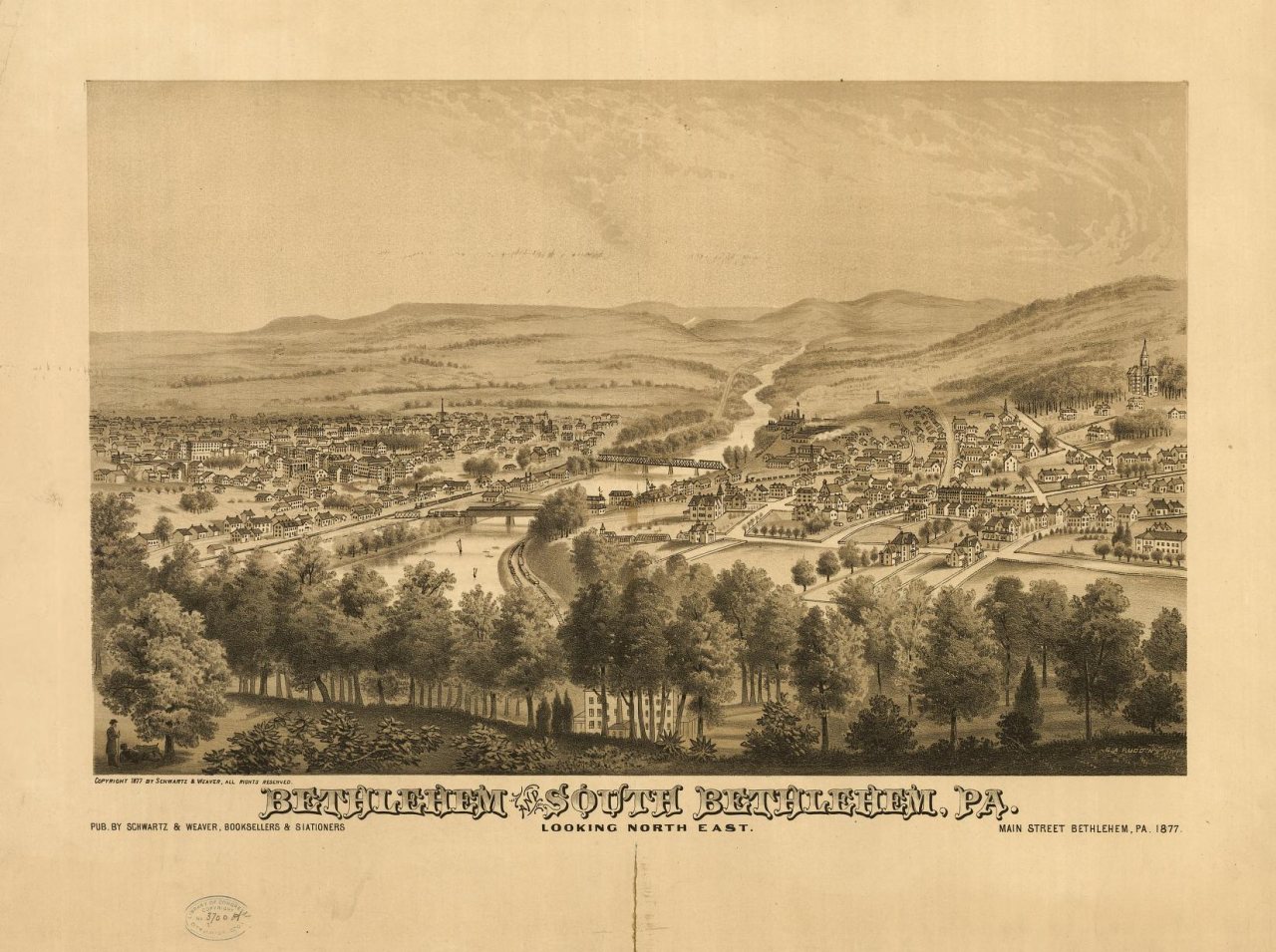 Bethlehem and South Bethlehem, Pa. Looking north east