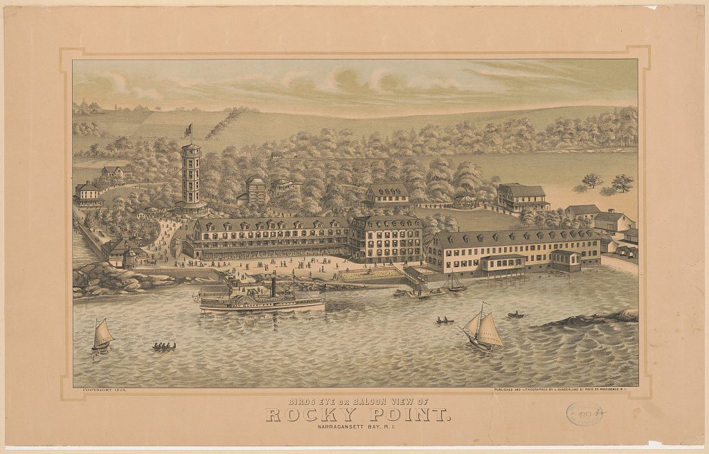 Birds eye or balloon view of Rocky Point. Narragansett Bay, R.I