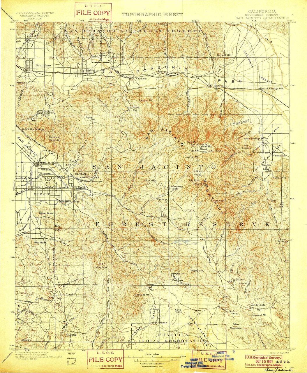 USGS San Jacinto Quadrangle 1901