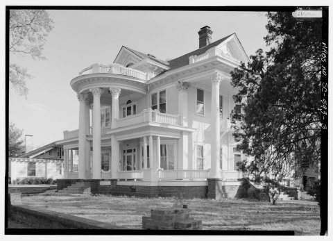 NORTHEAST (FRONT) AND NORTHWEST SIDE ELEVATION, LOOKING SOUTH - Joseph Banks House, 104 Dantzler Street, Saint Matthews…