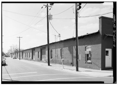 SOUTH SIDE ELEVATION, LOOKING NORTHWEST - Old Brick Warehouse, Main and Wine Streets (corner)