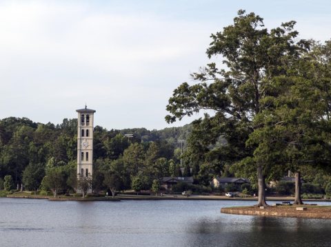 The Florentine Bell Tower, a carillon that is a landmark on the campus of Furman University