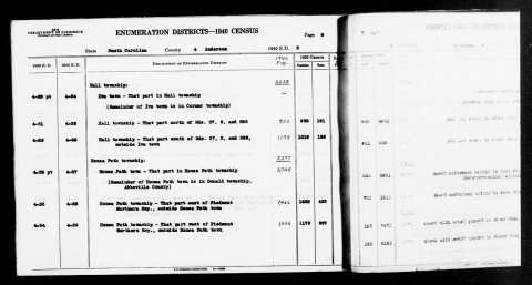 1940 Census Enumeration District Descriptions - South Carolina - Anderson County - ED 4-34, ED 4-35, ED 4-36, ED 4-37, …