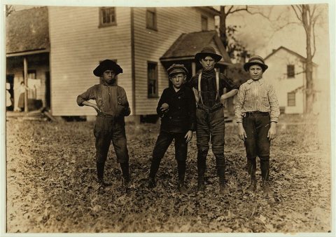 A Saturday ball game. Springstein Mills, Chester, S.C. Boy with glove, Malcom Rogers. (See photo 329). Next to him - Be…