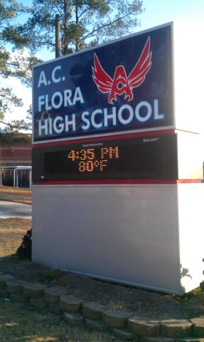 AC Flora High School sign
