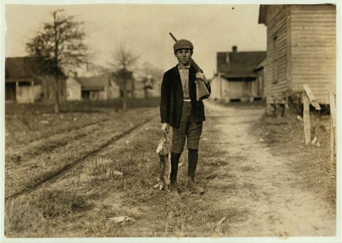 Dillon (S.C.) Mills. Charley Baxley. Has doffed 4 years. Gets 50 cents. Had been out hunting. Dillon, South Carolina
