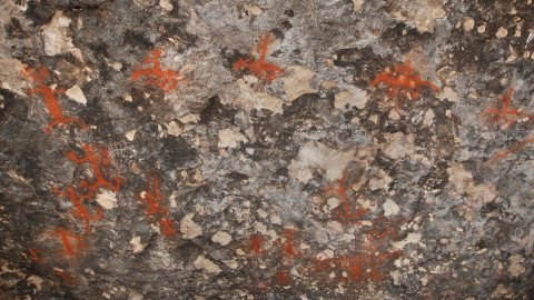 Saddle Rock Ranch Pictograph Site - main panel detail
