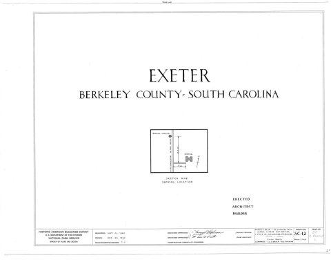 HABS SC,8-MONCO.V,1- (sheet 0 of 9) - Exeter, Cooper River, West Branch