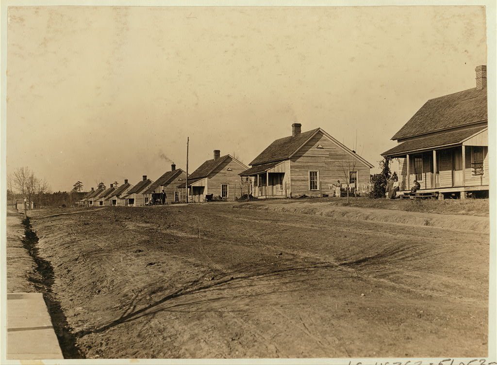 A row of houses of the cotton mill people. Lydia Mills