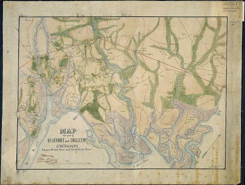 Map of a part of Beaufort and Colleton Districts between Broad River and South Edisto River