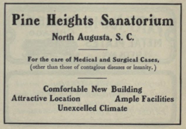 Pine Neights Sanatorium ("American medical directory", 1906 advert)