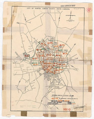 1950 Census Enumeration District Maps - South Carolina (SC) - Sumter County - Sumter - ED 43-33 to 61