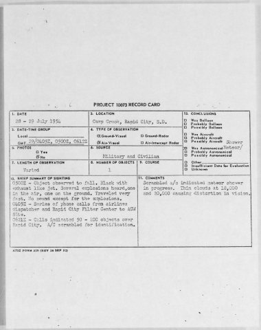 Project Blue Book report - 1954-07-8715232-CampCrook-RapidCity-S-D