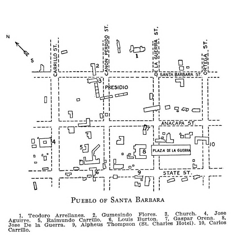Diagram of Pueblo of Santa Barbara (Walter A. Hawley, 1910)