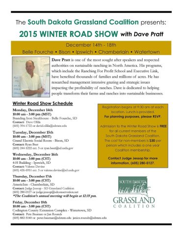 2015 Winter Road Show ~ SD Grassland Coalition
