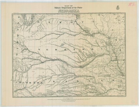 Map of Military Department of the Platte, Nebraska
