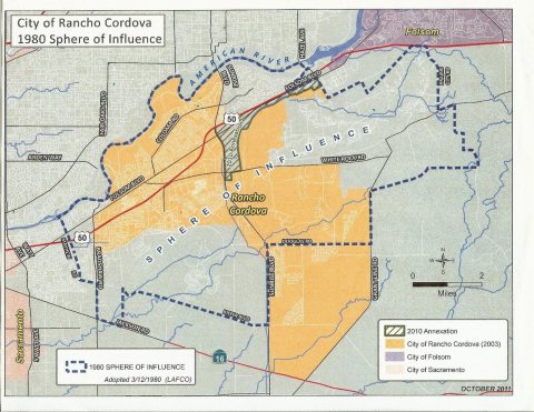 1980 Rancho Cordova, CA Sphere of Influence Map