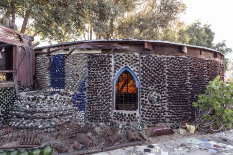 One of the unusual structures at Grandma Prisbrey's Bottle Village