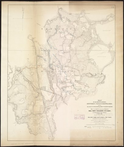 Map of the country between Monterey, Tenn- and Corinth, Miss- showing the lines of entrenchments made and the routes fo…